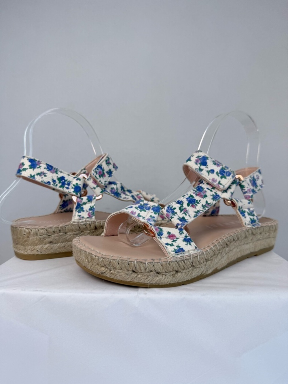 LoveShackFancy x Manebí Floral Hiking Sandals Size 36/6 In Bluejay